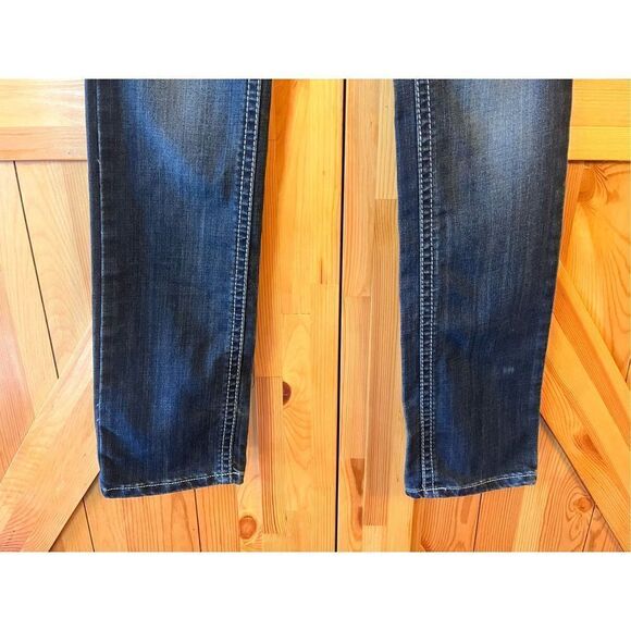 Antique Rivet Straight Jeans Size 26 Rhinestone Gothic Rock (2129) Read - Picture 2 of 10